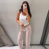 Colorful Striped Jeans Women's Long Pants Female High Street Low-waisted Pockets Denim Trousers Women's Holiday Outwear