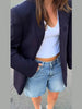 Women Blazer Jacket Bandana Print Fringe Shawl Back Patchwork Tassel Detail Lapel Long Sleeve Single‑Breasted Casual Suit Coat