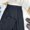 Fall Spring Black Suit Haren Pants Women Elastic High Waist Casual Trousers Woman Korean Style Solid Office Pant