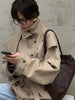 Lace Up Stand Collar Trench Coat Women Chic Lapel Single Breasted Waist Cinching Lady Autumn Commute Street Coats