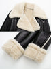Double Sided Short Jacket Women Warm Thick Lapel Lambswool Coat Autumn Winter Vintage Female Fleece Chic Tops
