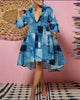 Women Sexy Printed Shirt Dresses Chic V Neck Loose Long Sleeve Dress Causal Vacation Female Mini Vestidos Robe Clothing
