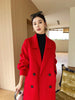 Notch Lapel Wool Coat Drop-Shoulder Women 100% Wool Loose Overcoat Double-Layers Autumn Winter Long Jacket Thick Trench Coat #24