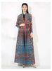 Niche Printed Windbreaker Women's Loose Oversized Long Sleeved Pleated Trench Cardigan Long Coat 2DB2481