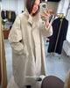 Women Solid Casual Long Trench Coat Lapel Collar Single Breasted Batwing Sleeve Windbreaker Oversized Outerwear