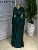 Women Lace Up O-neck Long Sleeve Big Swing A-line Maxi Dress Sexy Parties Education Vacation Long Dresses Vestidos