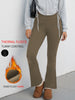 Fleece Lined Pants for Women - High Waisted Soft Flare Leggings with Tummy Control Design