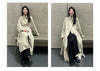 Autumn Simple Style Korean Long Stand-up Collar White Trench Coat Women's Trench