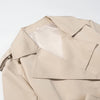 Casual Solid Lapel Lace Up Trench Coat Women's Elegant Long Sleeve Loose Short Coat Autumn Daily Commute Street Outwear
