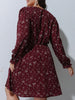 Plus Size Floral Print A-line Dress Women Long Puff Sleeve High Waist Elegant Spring Casual Midi Boho Dress Large Size 6XL 7XL