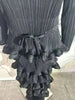 Long Pleated Dress Women Round Neck Solid Color Ruffles Cake Belt Dresses Multi-layer Female Elegant Clothing 2R6863
