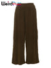 Y2K Casual Wide-Leg Pants Women Autumn Loose Simple Basic Pocket High Waist Trousers Corduroy Streetwear Long Bottoms