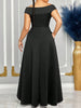 Off Shoulder Evening Dress Women Solid Maxi Long Dresses With Sleeves Wedding Bridesmaid Elegant Party Dresses Woman