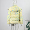 Cute Floral Printed Quilted Cotton Padded Jacket With Detachable Hooded Women Thick Oversized Coat Warm Winter Girl‘s Outerwear