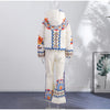 Winter Women's One‑piece Ski Suit Hooded Zipper Pocket Full Sleeve Coat Pant Suits Lady Warm Vacation Skiwear