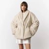 Mixed Color Lapel Collar Woman Long Coat Elegant Full Sleeve Loose Overcoat Winter Lady High Street Faux Fur Jacket