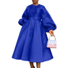 African Party Evening Dresses for Women Elegant Autumn Long Lantern Sleeve O-neck Midi Dress Birthday Dress for Women S-3XL