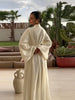 Boho Vacation Kaftan Dress For Women Long Sleeved Dress With Belt Elegant Conservative Gowns Women's Clothes