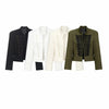Women Vintage Slim Jacket Spring Women Trends Elegant Napoleon Jackets Ladies High Street Chic Shoulder Padded Blazer