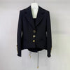 Solid Patchwork Bandage Designer Coat for Women Notched Collar Long Sleeve Spliced Irrgular Metal Buckles Slim Jacket Female