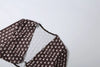 Sexy 3 Piece Set Woman Polka Dot Print Headscarf+Low-Neck Full Sleeve Tops+Metal Buckle Crop Pants Streetwear