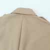 Women Khaki Double Breasted Short Trench Jacket Vintage Notched Neck Long Sleeve Female Chic Lady Coat Outfits