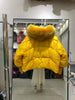 Winter Women's Casual Thickened Warm Knitted Sleeve Goose down Jacket Real Mink Collar Hooded