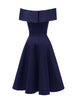 Vintage Off the Shoulder Party Sexy Evening Birthday Dresses Prom Elegant Women Fit and Flare Cotton Dress