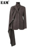 Solid Irregular Scarf Elegant Blazer Women Lapel Long Sleeve Loose Fit Jacket Tide Spring Autumn 1DZ0018