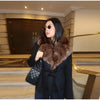 Autumn Solid Lace Up Jacket For Women High Street Turn Down Fur Collar Long Sleeve Belt Coats Lady Chic Street Outerwear