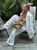 Floral Print Three-Piece Set Corset Top Oversized Blazer Wide Leg Pants Spring Vacation Women Outfit Chic Elegant Lady Suit