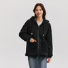 Coat Women Imitation Lamb Wool Polar Fleece Double-Sided Wear Loose Winter Contrast Color Simple Hooded Jacket