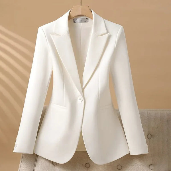 Spring Autumn Professional Jacket Women's Outerwear Chic Slim Long Sleeve Office Blazer Tops
