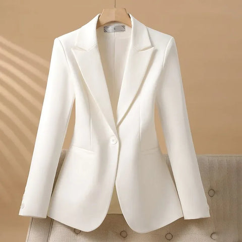 Spring Autumn Professional Jacket Women's Outerwear Chic Slim Long Sleeve Office Blazer Tops