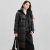Women's Long Parkas Winter Padding Coat Oversized Stand Neck Hooded Zipper Warm Outerwear Woman Clothes W44M58169