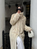 Women Thick Faux Fur Coat Lapel Hidden Button Loose Elegant Lady Outerwear Female Street Warm Commute Overcoat