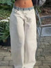 Women Casual Solid Color Wide Leg Pants Versatile High Waist Jeans Lady Autumn Winter Commute High Street Clothes