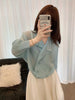 Pleated Cropped Blazer Women Batwing Sleeve Open Front Button Cardigan Jacket Elegant Office Casual Coat