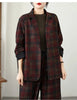 Checkered Blazer Suit For Women Spring And Autumn Korean Version Two-Piece Set Jacket Loose Harem Pants Oversized w1435