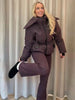 Casual Hoodie Thicken Belts Coats Women Solid Full Sleeve Stand Collar Closed Zippers Coat Female Winter Lady Outwears