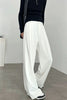 Korean White Suit Pants Women Casual Loose High Waisted Wide Leg Pants Ladies Simple All-Match Office Straight Trousers