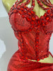 Sexy Shiny Diamond Sequins Cocktail Dress 2Pcs Set Women Evening Celebrate Birthday Party Nightclub Stage Costum