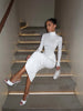 High Collar Long Sleeve Hip Wrap Women Maxi Dresses Solid Sheath Elegant Evening Party Outfits Bodycon Female