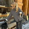 Casual Women's Short Woolen Coat Loose Lapel Single-breasted Long Sleeve Thick Jacket Autumn Winter Lady Elegant Streetwear