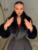 Women Wool Blend Coat Faux Fur Collar And Cuffs Fitted Waist Flared Maxi Silhouette Outerwear Winter Elegant Street Overcoat