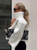 Lapel Long Sleeve Faux Leather Jacket Women Street Turn-down Collar Single Breasted Loose Coats Chic Lady Jackets Outerwears