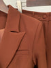 High Street Designer Suit Set Women's Career Double Breasted Blazer Flare Pants Suit 2pcs