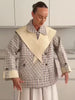 Plaid Trench Short Coat Casual Double Breasted Shawl Lapel Loose Street Jacket Lady Fall Chic Daily Commute Outerwear
