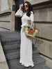 Pleated Wavy Knit Maxi Dress For Women Lace-up Long Sleeve Loose Casual Sweater Dress Female Party Clothes Solid Elegant