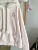 Japanese Sweet Hooded Cardigan Sweatshirt Embroidery Women Cute Jacket Spring Autumn Coat Hooded Y2k Kawaii Outerwear